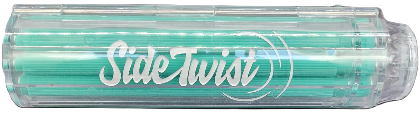 Teal Sidetwist XL Blunt Roller (Teal Pins Clear Body) 13mm