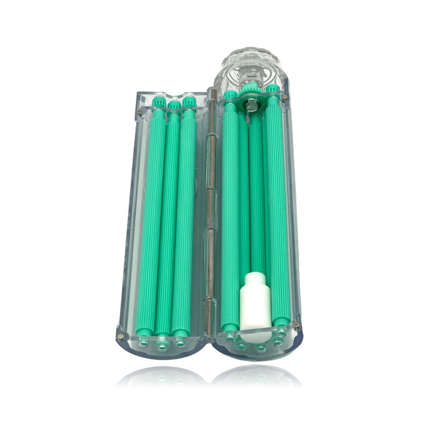 Teal Sidetwist XL Blunt Roller (Teal Pins Clear Body) 13mm