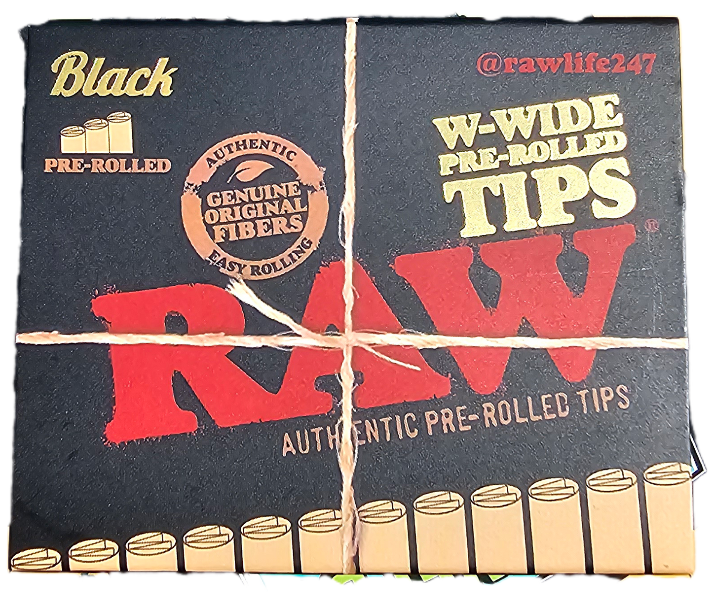 Raw W-Wide Pre-Rolled Tips 8mm
