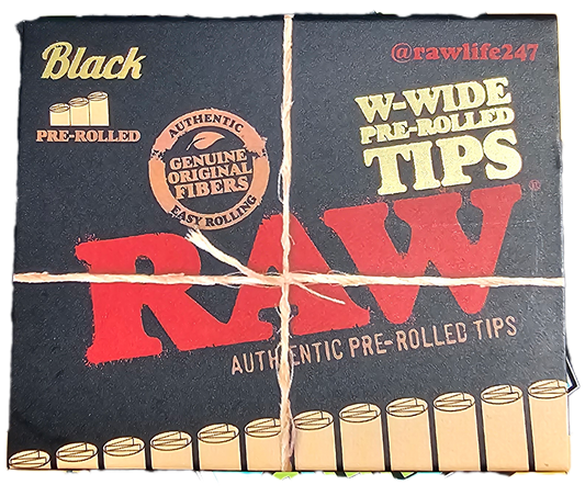 Raw W-Wide Pre-Rolled Tips 8mm