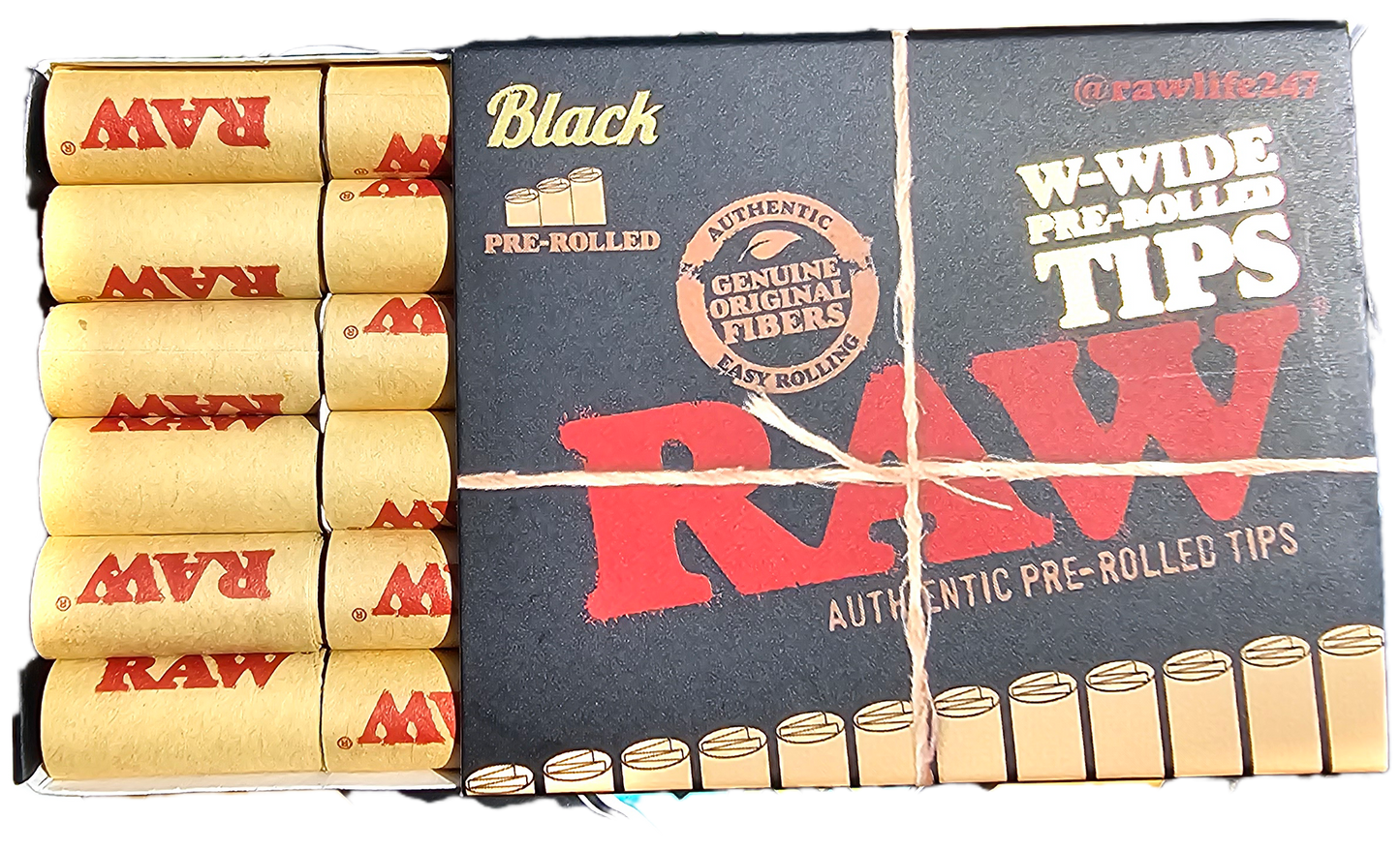Raw W-Wide Pre-Rolled Tips 8mm